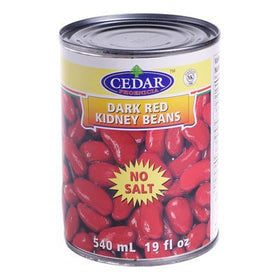 Haricots rouges foncés sans sel 540ml Cedar