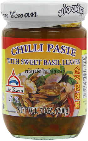 Pâte de piment aux feuilles de basilic 200ml Pour Kwan