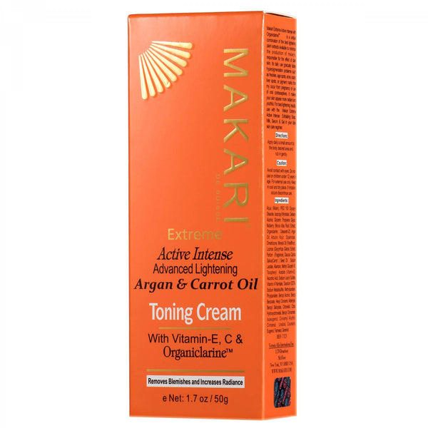 Crème tonifiant active intense au huiles d'Argan et de carotte 50g Makari