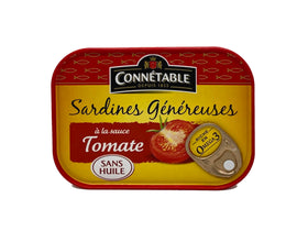 Sardines généreuses à la sauce tomate sans huile 140g Connétable