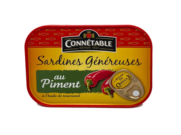 Sardines généreuses au piment 100g Connétable